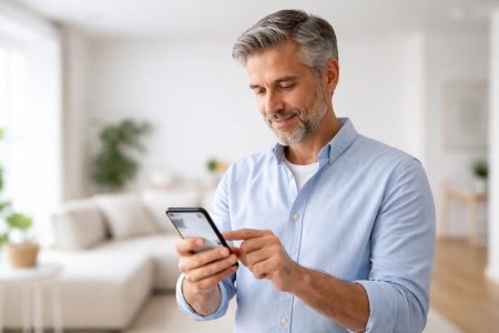 personne-smartphone-salon-minimaliste-lumineux