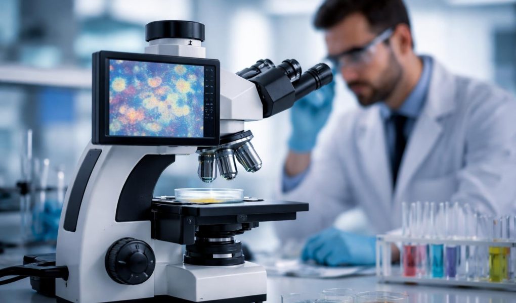 microscope-scientifique-culture-bacterienne-laboratoire