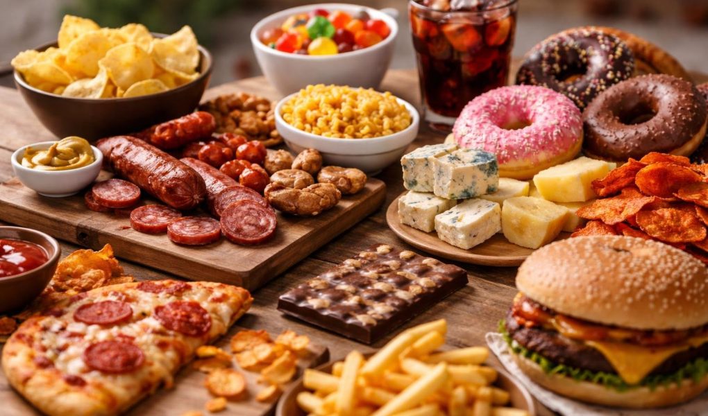 aliments-varies-table-bois-lumiere-naturelle