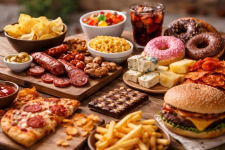 aliments-varies-table-bois-lumiere-naturelle